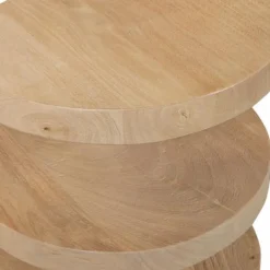 Woood Darren Halfronde Bijzettafel Mango Hout Naturel