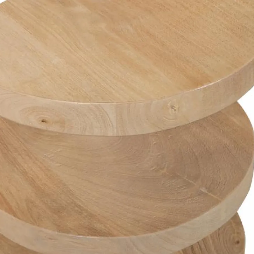 Woood Darren Halfronde Bijzettafel Mango Hout Naturel