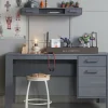 Woood Dennis Bureau Grenen Steel Grey Geborsteld [fsc]