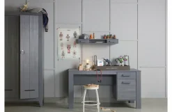 Woood Dennis Bureau Grenen Steel Grey Geborsteld [fsc]