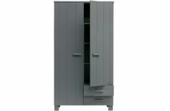 Woood Dennis Kast Met Laden Grenen Steel Grey Geborsteld [fsc]