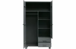 Woood Dennis Kast Met Laden Grenen Steel Grey Geborsteld [fsc]