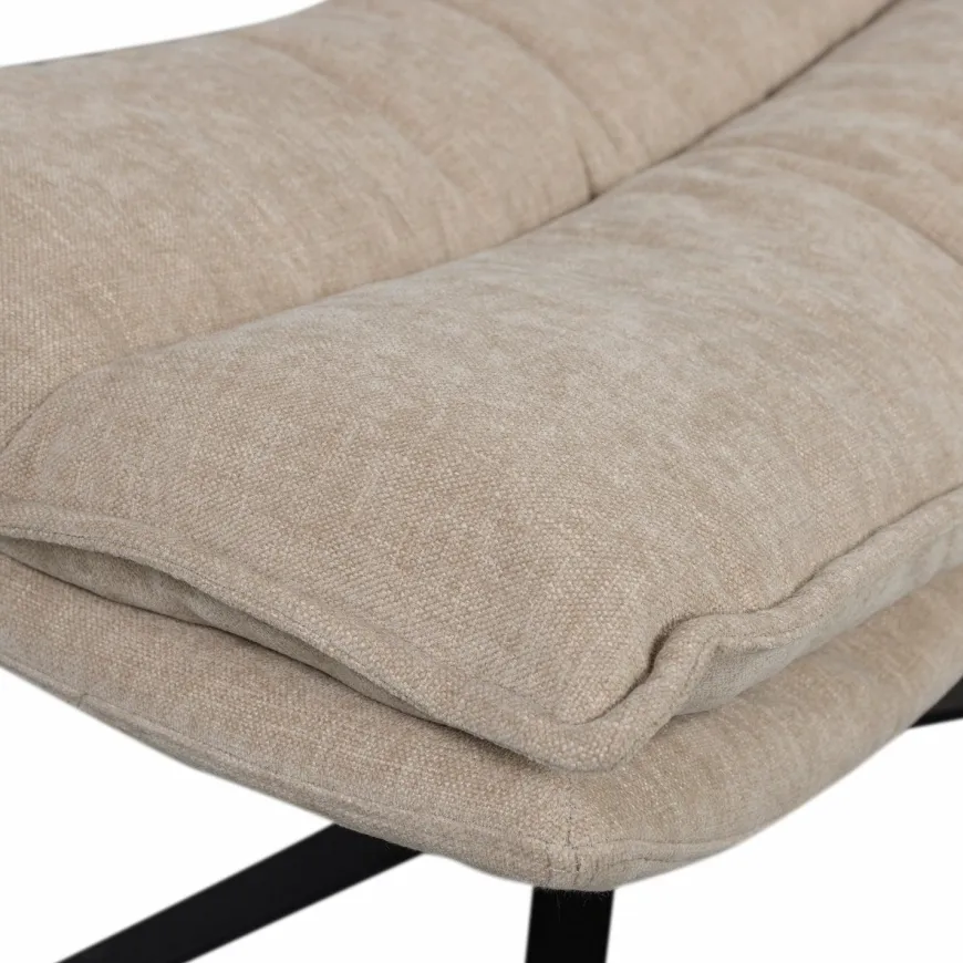 Woood Draaifauteuil Kube met hocker naturel