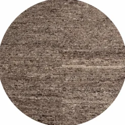Woood EFIA vloerkleed rond wol bruin melange O200CM