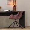 Woood Eliva eetkamerstoel structure velvet paars - set van 2