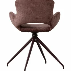 Woood Eliva eetkamerstoel structure velvet paars - set van 2