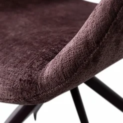 Woood Eliva eetkamerstoel structure velvet paars - set van 2