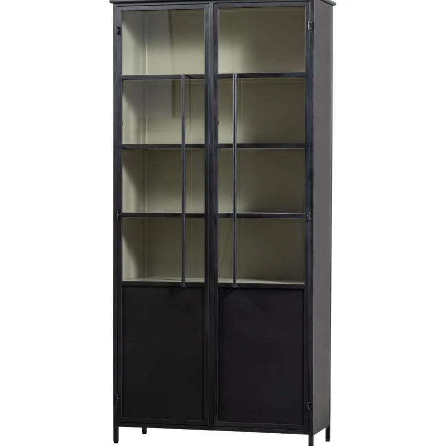 Woood EXHIBIT XL 2-deurs vitrinekast metaal zwart