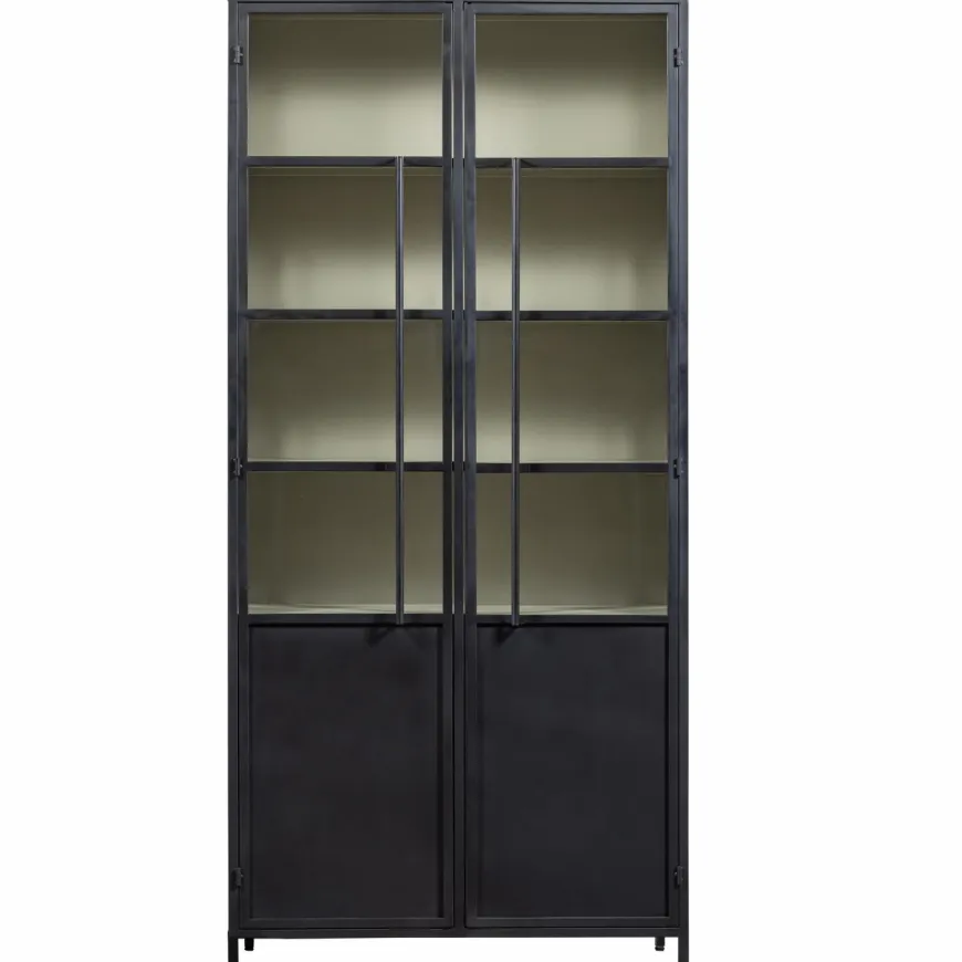 Woood EXHIBIT XL 2-deurs vitrinekast metaal zwart
