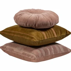 Woood Feis kussens velvet roze/naturel - set van 3