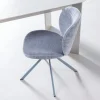 Woood Femke Eetkamerstoel Chenille Blauw