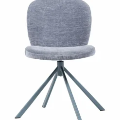 Woood Femke Eetkamerstoel Chenille Blauw