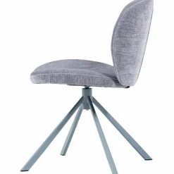 Woood Femke Eetkamerstoel Chenille Blauw
