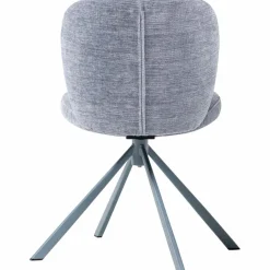 Woood Femke Eetkamerstoel Chenille Blauw