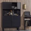 Woood Finca Buffet-/ Drankkast Grenen Diep Zwart [fsc]