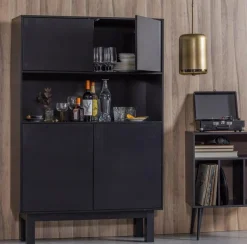 Woood Finca Buffet-/ Drankkast Grenen Diep Zwart [fsc]