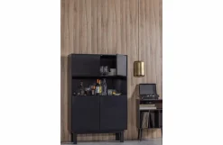 Woood Finca Buffet-/ Drankkast Grenen Diep Zwart [fsc]