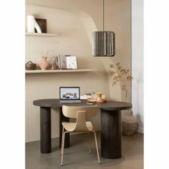 Woood FORM houten stoel met metalen poot zand