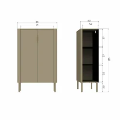 Woood Gunnar 2-Deurs Kast Grenen Matzwart [fsc]