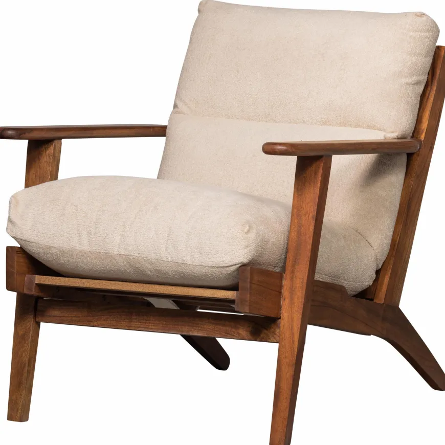 Woood Houston fauteuil bouclé/hout naturel