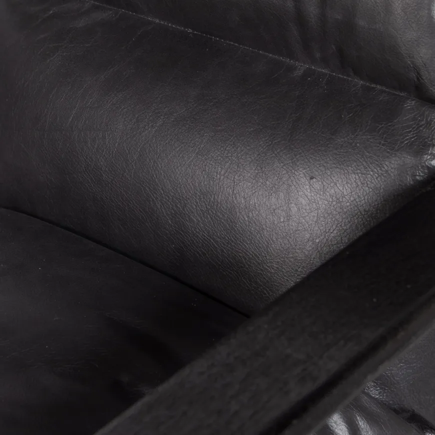 Woood Houston fauteuil echt leer zwart
