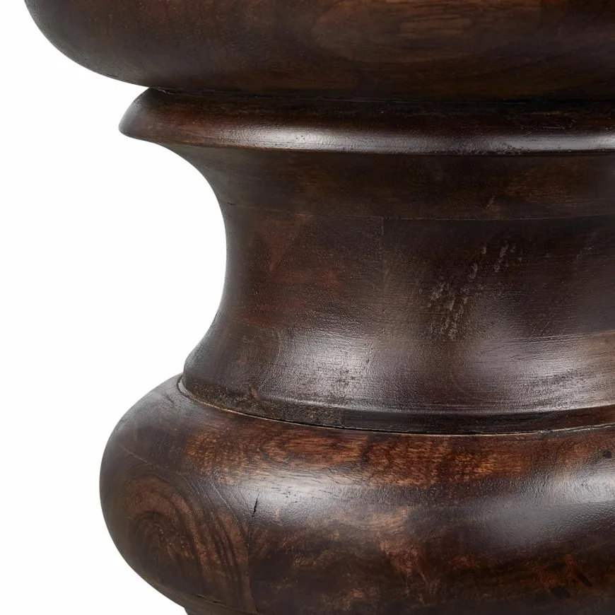 Woood Jonah bijzettafel hout donkerbruin 42xo30cm