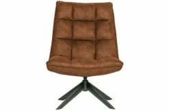 Woood Jouke draaifauteuil kunstleer - Groen en Cognac
