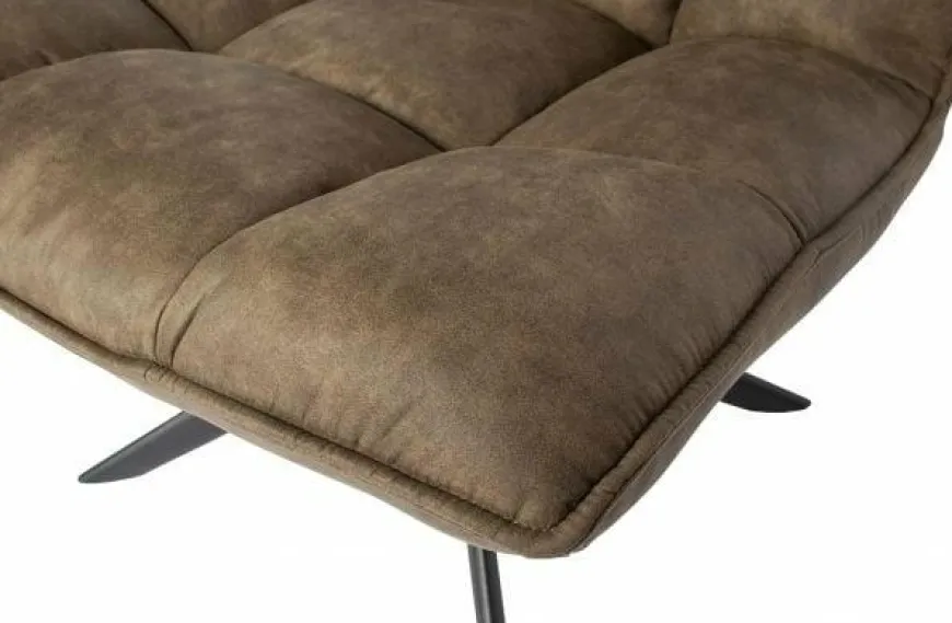 Woood Jouke draaifauteuil kunstleer - Groen en Cognac