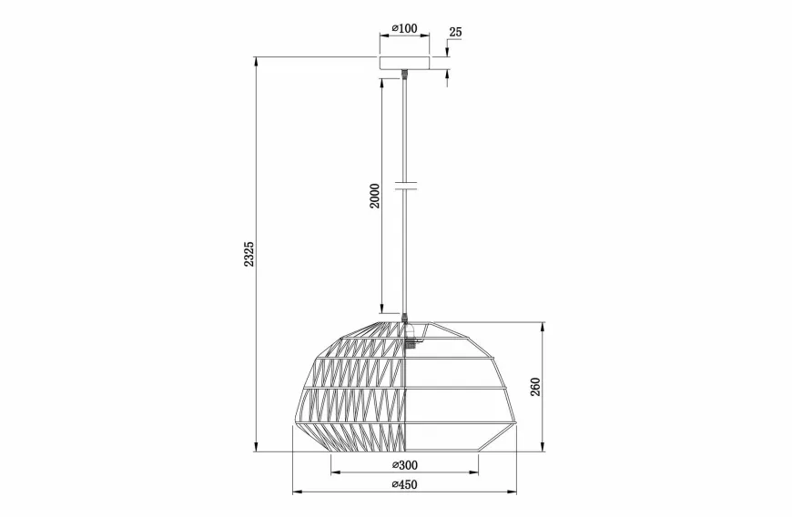 Woood Kace Hanglamp Jute Zwart Ø45cm