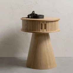 Woood Karri nachtkastje rond hout naturel