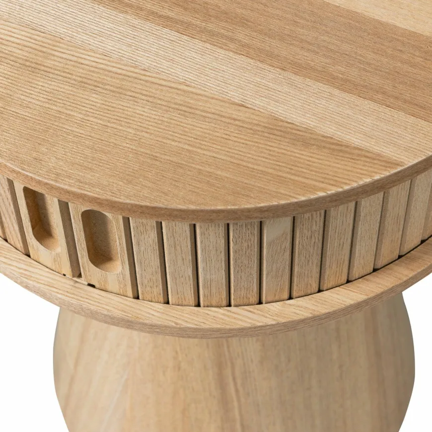 Woood Karri nachtkastje rond hout naturel