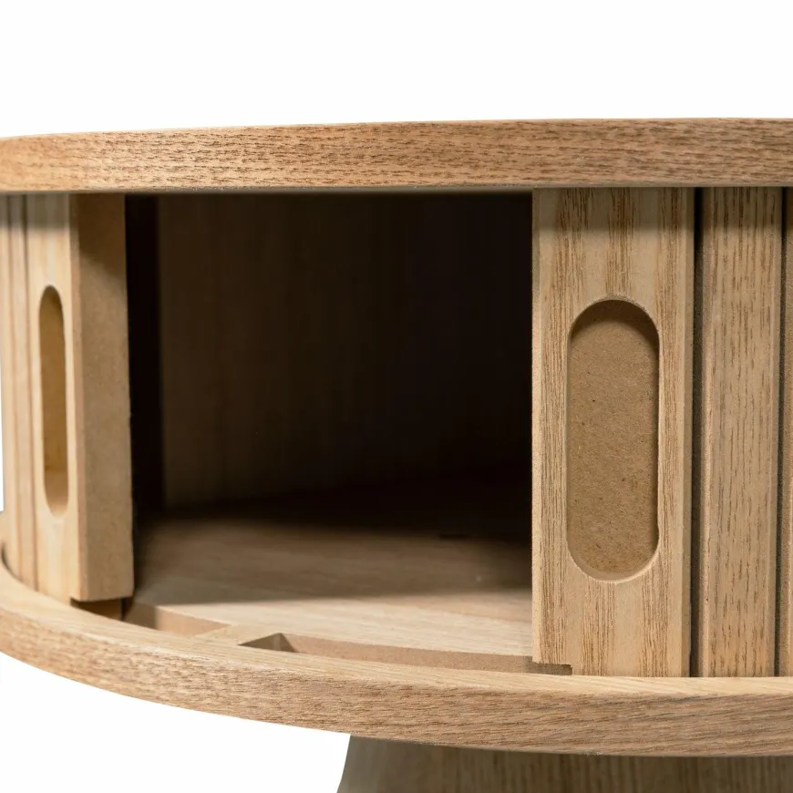 Woood Karri nachtkastje rond hout naturel