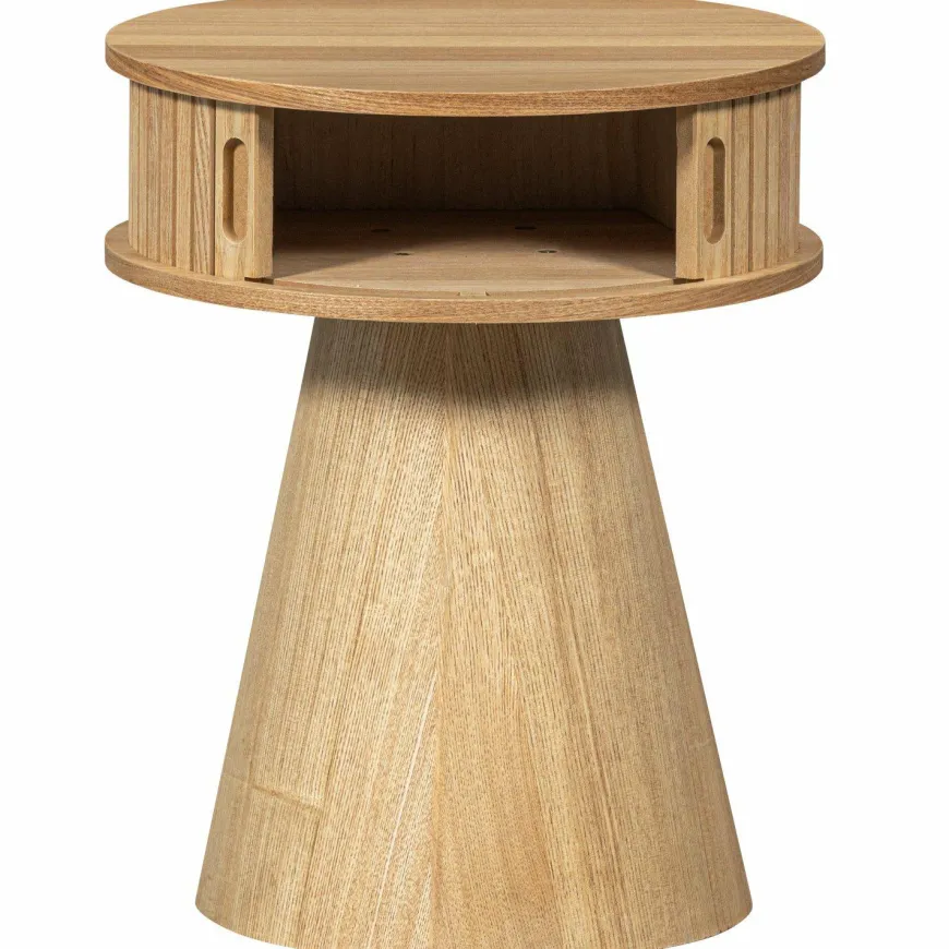Woood Karri nachtkastje rond hout naturel