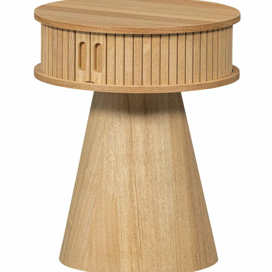 Woood Karri nachtkastje rond hout naturel