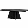 Woood Kean eettafel met middenpoot mango zwart 220x100cm