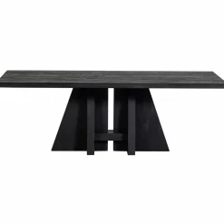 Woood Kean eettafel met middenpoot mango zwart 220x100cm