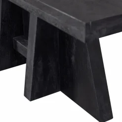 Woood Kean eettafel met middenpoot mango zwart 220x100cm