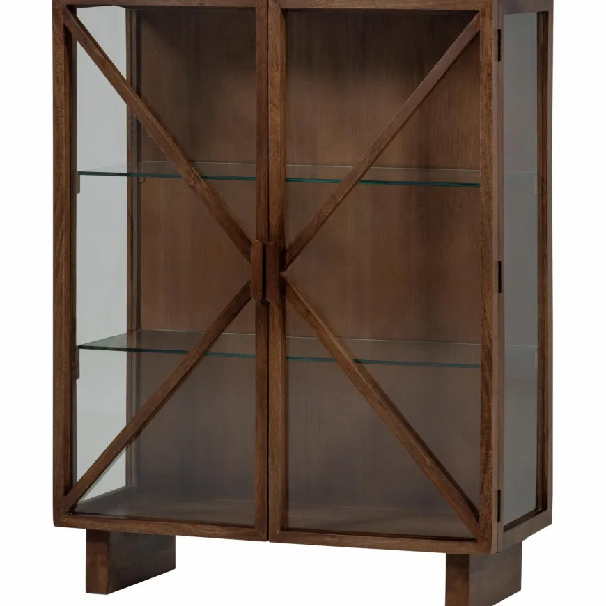 Woood Kella 2-deurs kast mango hout bruin