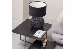 Woood Lampvoet Macy Rattan Look zwart