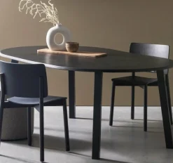 Woood Lange Jan Uitschuifbare Eettafel Rond Eiken Blacknight [fsc]