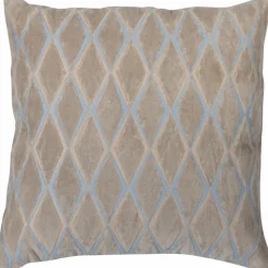 Woood Laon kussens velvet naturel/blauw - set van 3