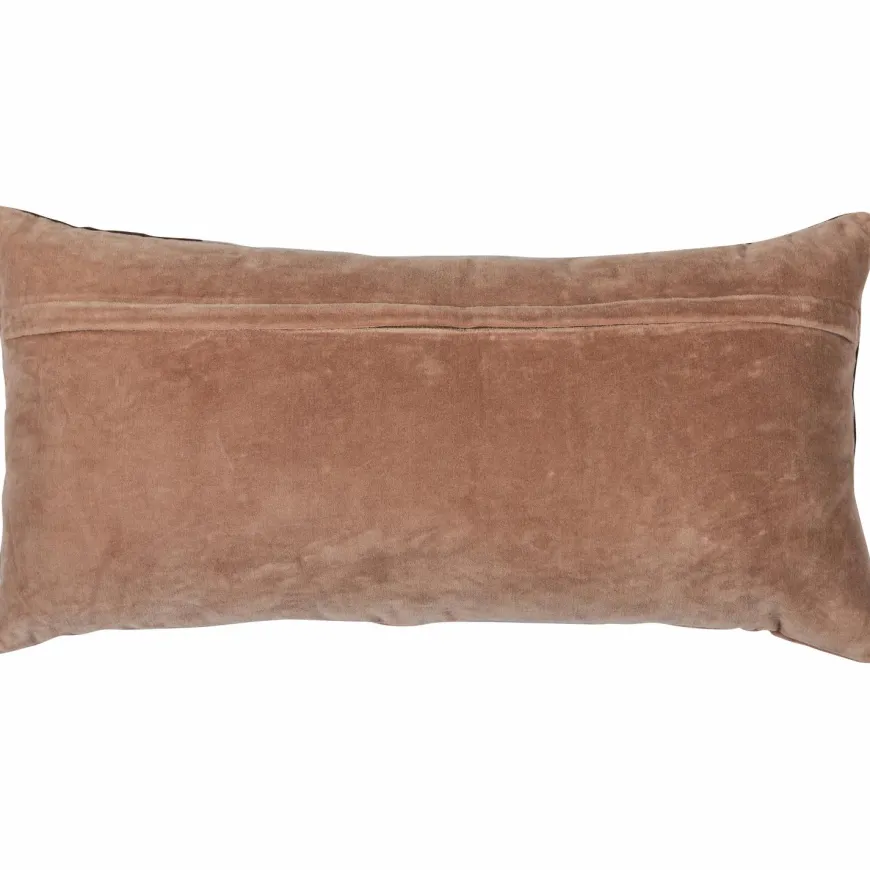 Woood Laon kussens velvet naturel/blauw - set van 3