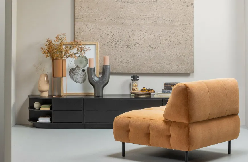 Woood Lloyd Fauteuil Gewassen Fluweel Cinnamon