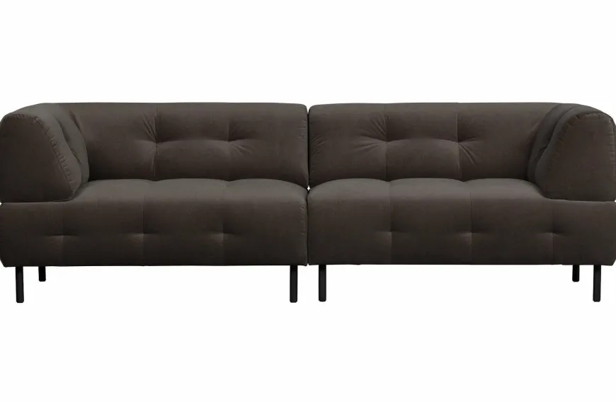 Woood Lloyd 4-zits Bank Gewassen Fluweel Cast Iron
