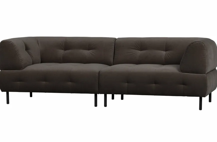 Woood Lloyd 4-zits Bank Gewassen Fluweel Cast Iron