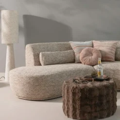 Woood Loft vloerlamp metaal/boucle naturel met stippen 130xo30cm