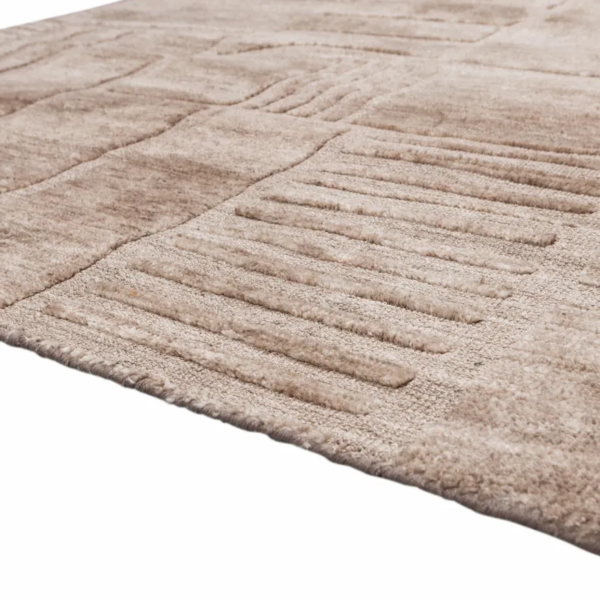 Woood Lovi vloerkleed polyester/katoen taupe 170x240cm