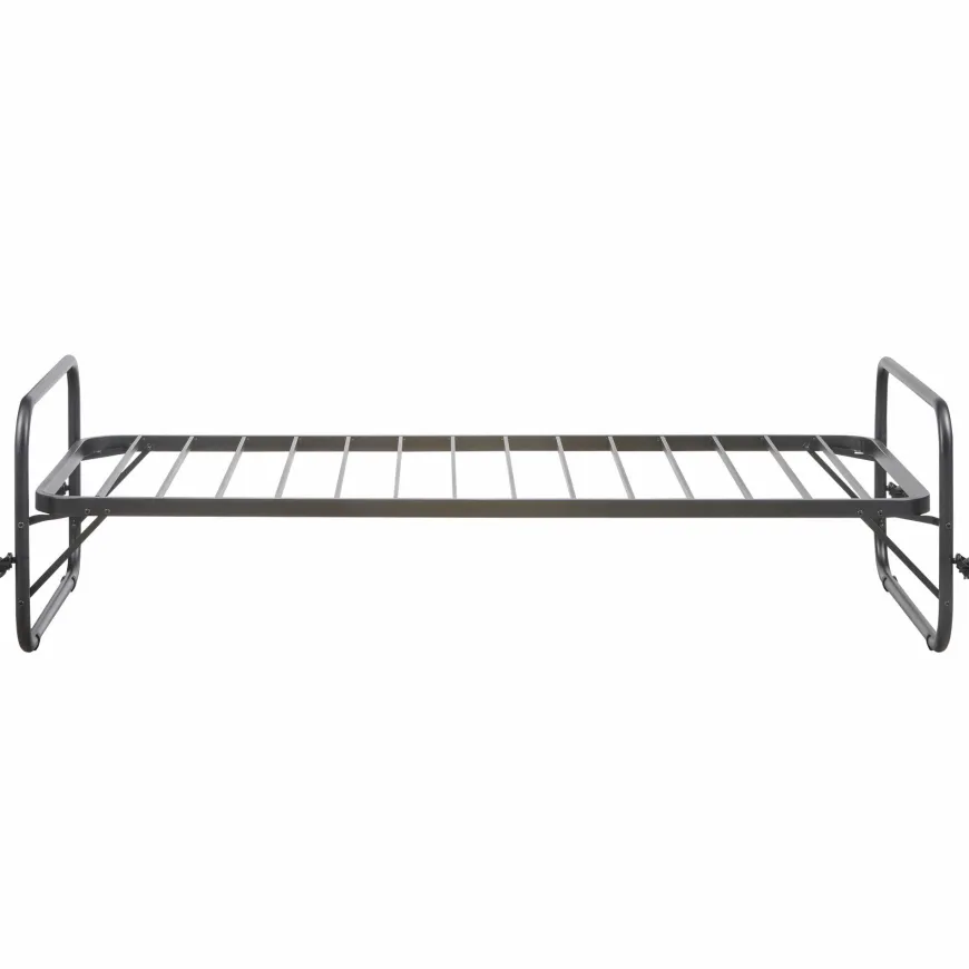 Woood Lucy eenpersoons onderschuifbed metaal zwart 90x200cm