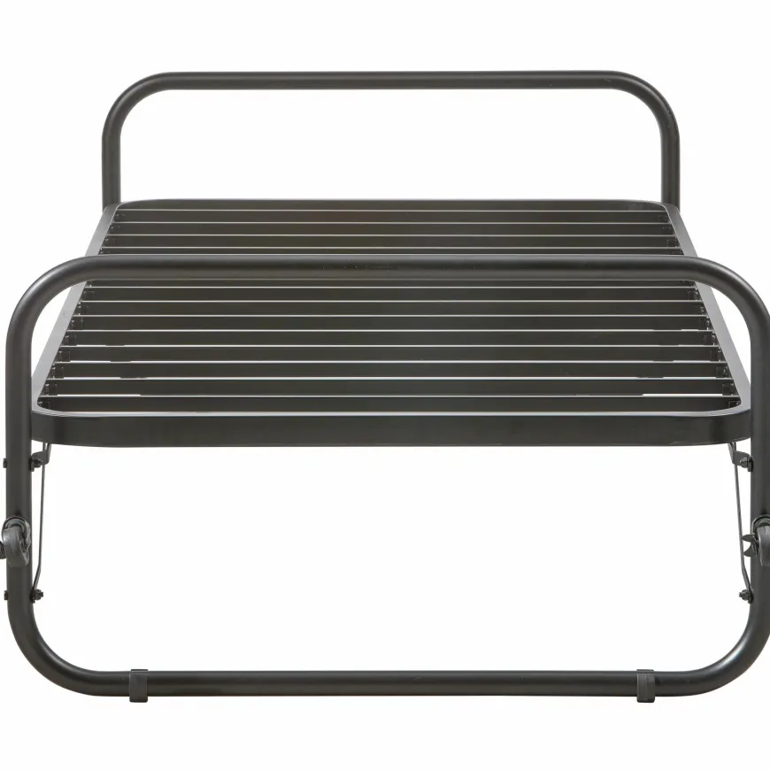 Woood Lucy eenpersoons onderschuifbed metaal zwart 90x200cm