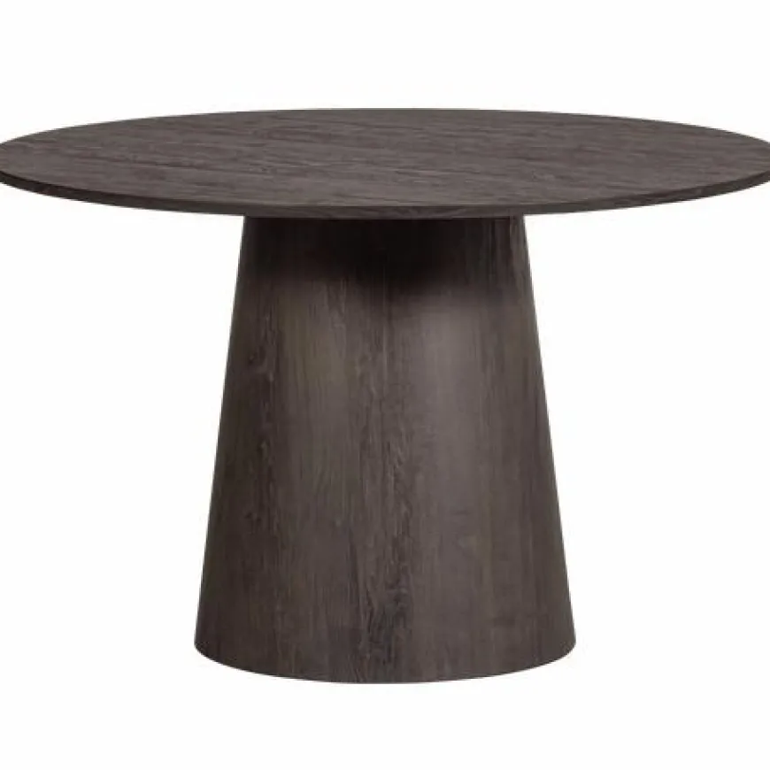 Woood Maan Eettafel Rond Mdf Donkerbruin Ø 120cm